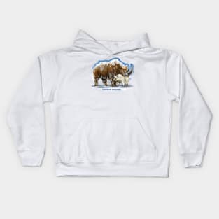 The woolly rhinoceros Coelodonta antiquitatis, Pleistocene Kids Hoodie